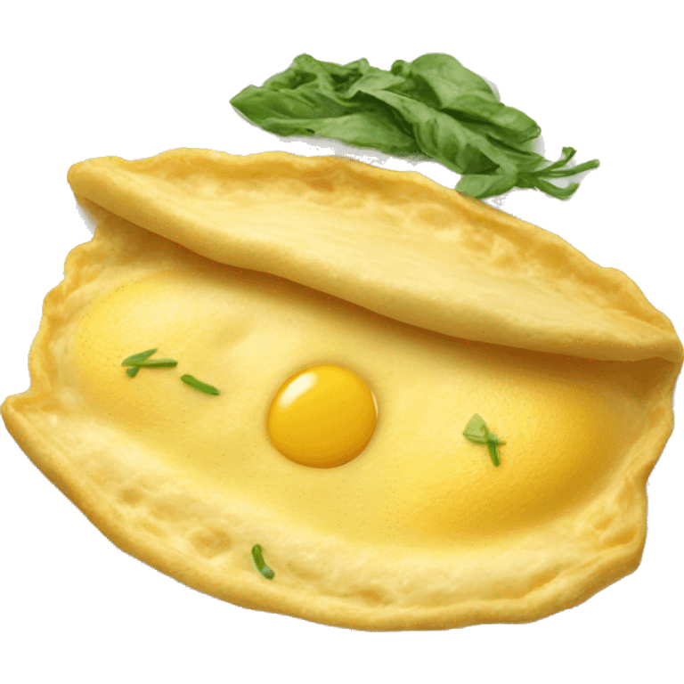 realistic French omelette on a plate emoji