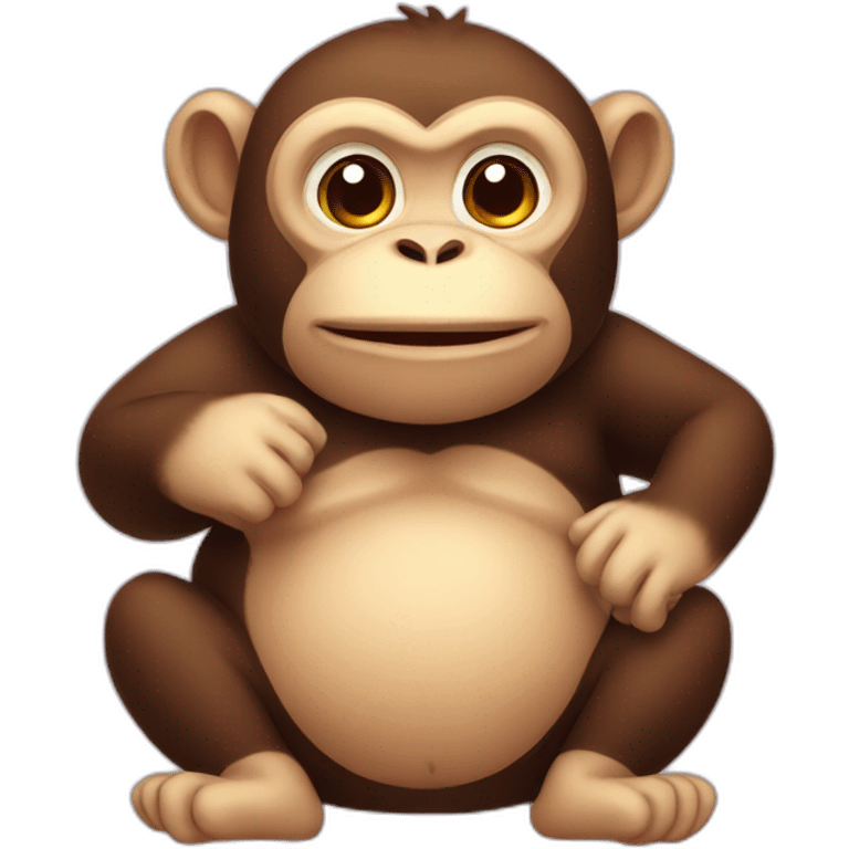 Fat cute monkey emoji