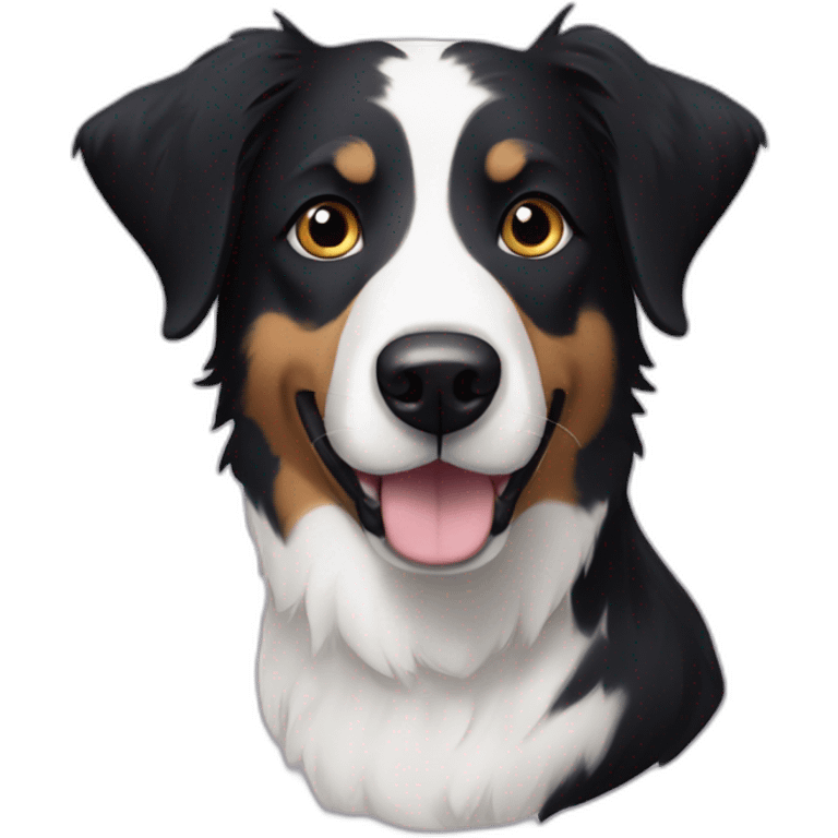 dog, short-hair, black-hair, white-chest, white-line-between-eyes, black-face, black-head, border-collie, mcnab emoji