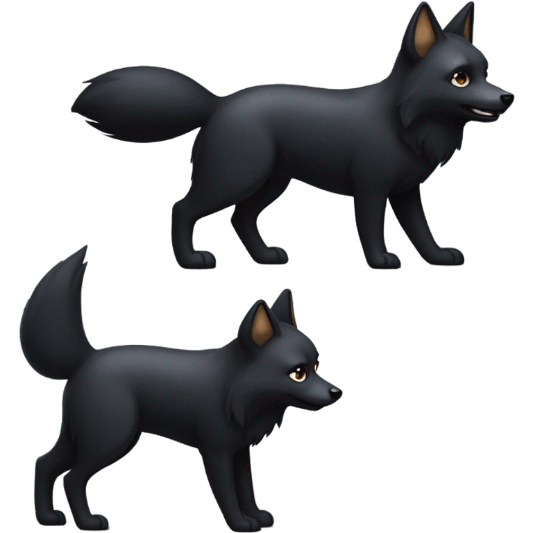 Black fox dog emoji