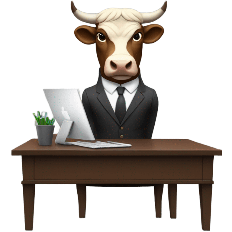 bull wearing suit using computer emoji