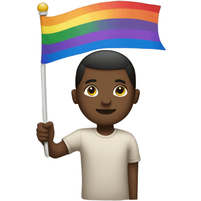 Black person with rainbow flag emoji