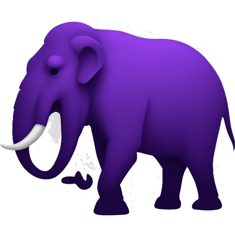 an aggressive looking 2D purple mammoth side silhouette emoji