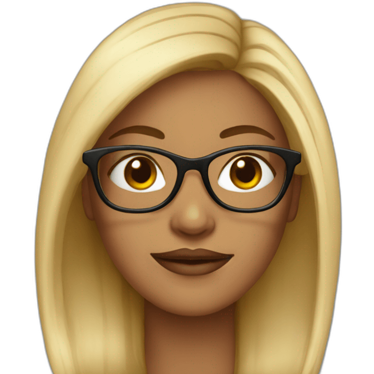 Hot girl with glasses emoji