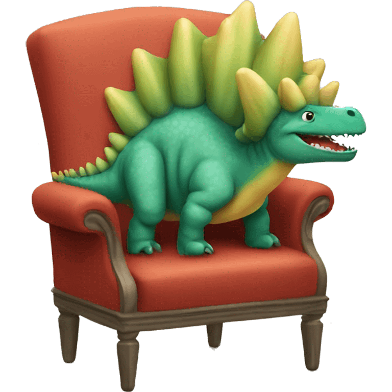 Stegosaurus sitting on a chair emoji