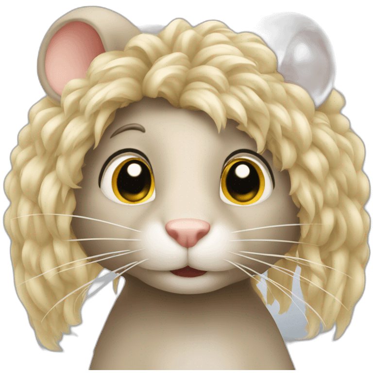 Rat with long blond hair emoji