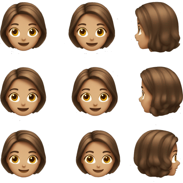 Brown hair girl with highlights and a fun style  emoji