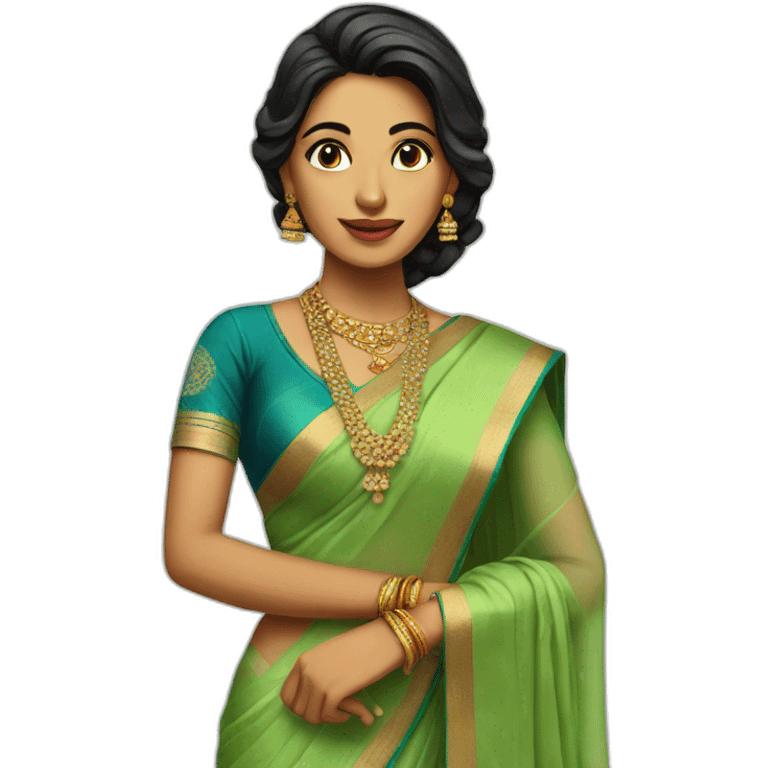 Indian women in modern saree emoji