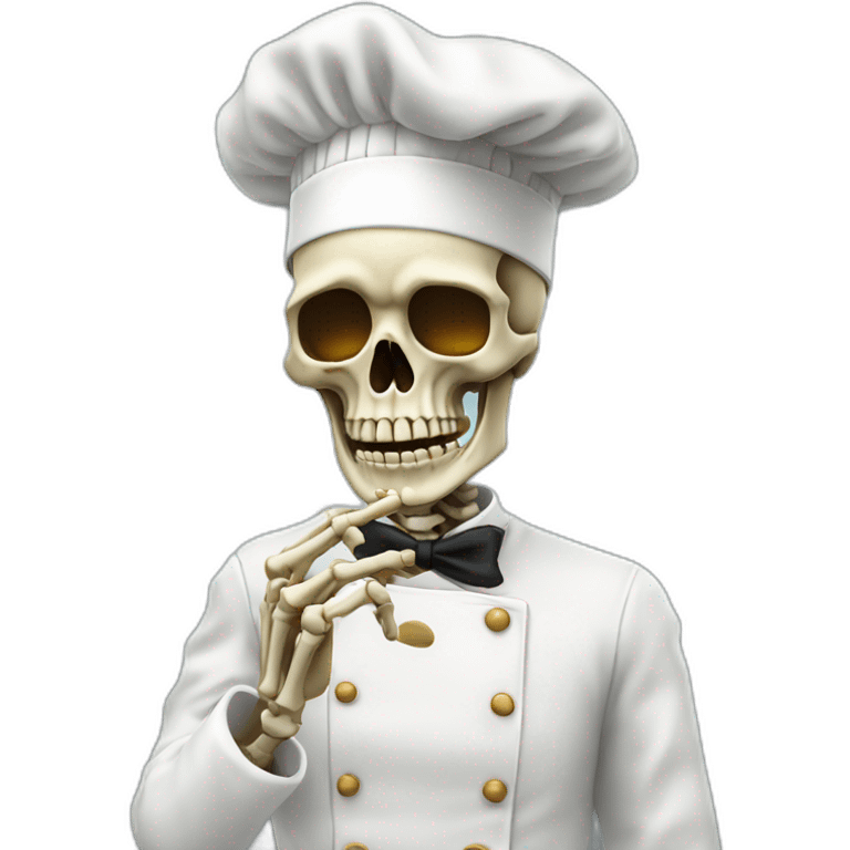 skeleton Chefs blowing Kiss with Italian hand emoji