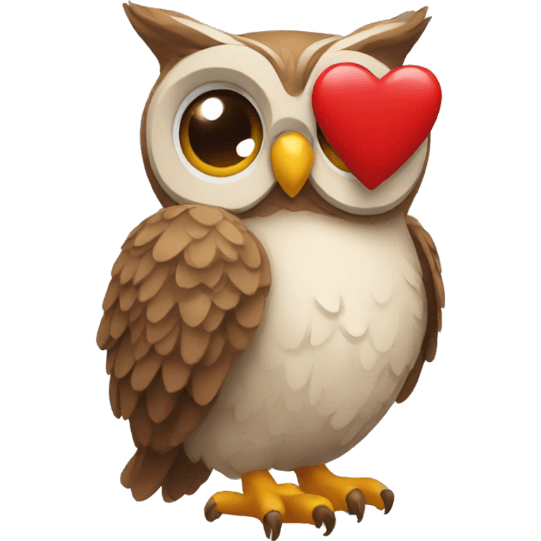 Owl holding heart  emoji