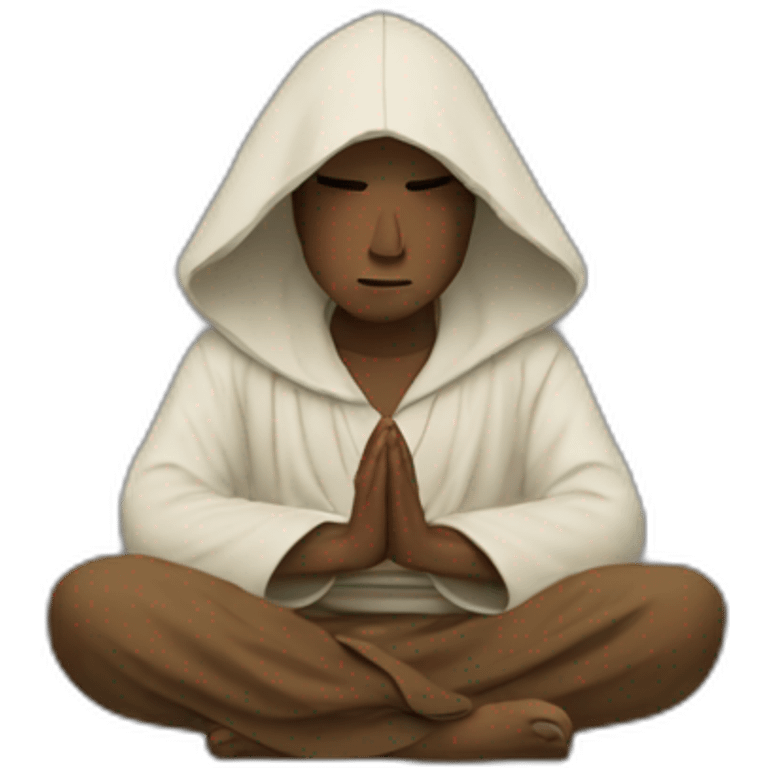 Jedi wearing hood meditating emoji