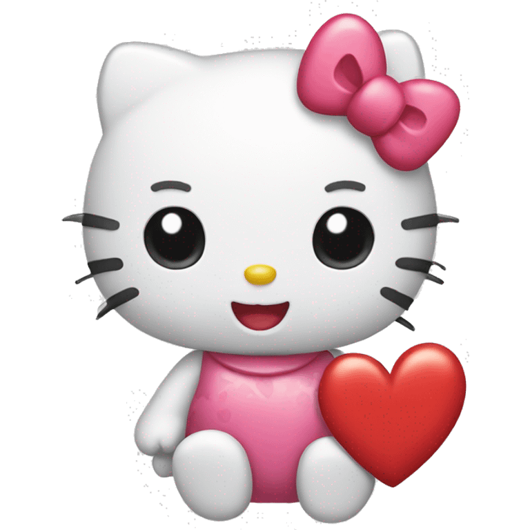 hello kitty with heart emoji