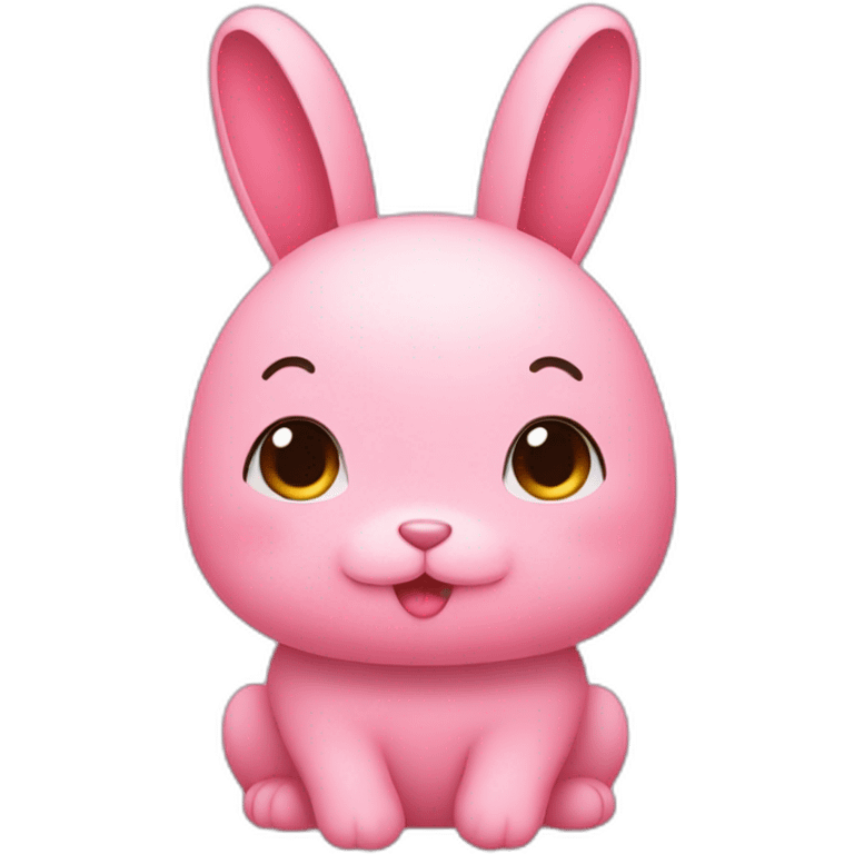 kanahei's pink rabbit with straight ears emoji