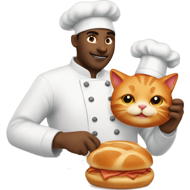 The red cat cooks delicious buns emoji