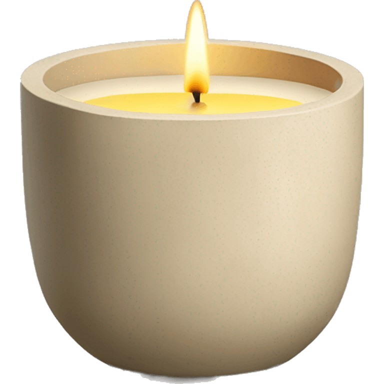 Scented Candle in beige concrete vessel emoji