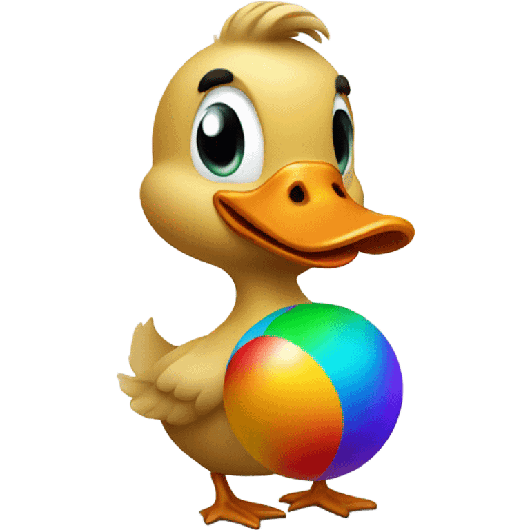 Duck with a ball emoji