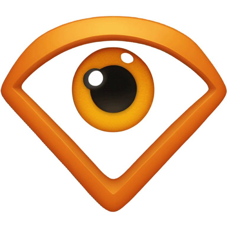 un triangulo de color naranja con un ojo emoji