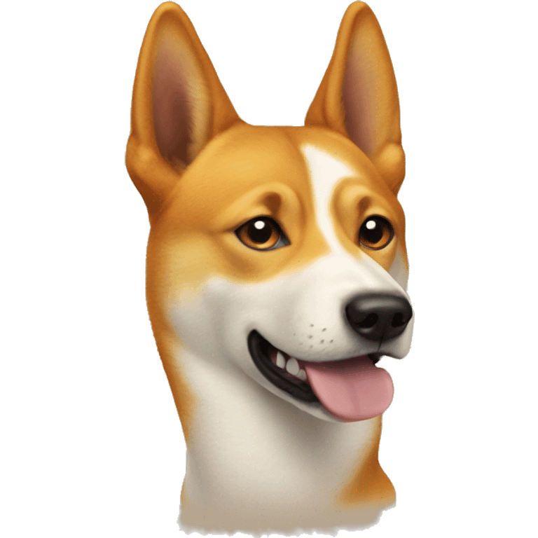 doge dog remix dingo, orange, with a thin tail emoji