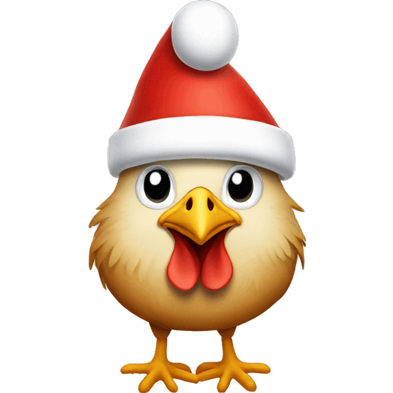 chicken with santa hat on emoji