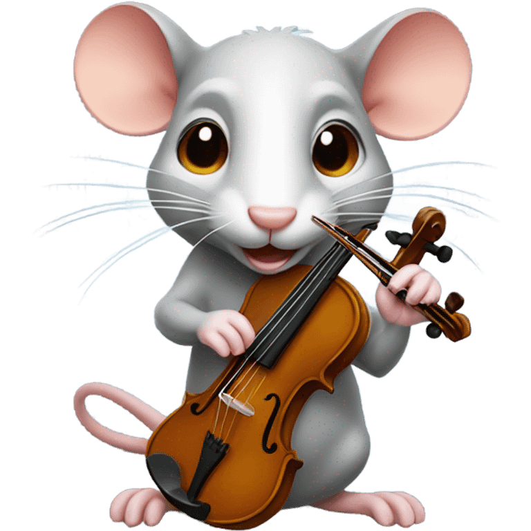 Rat playing the violin emoji