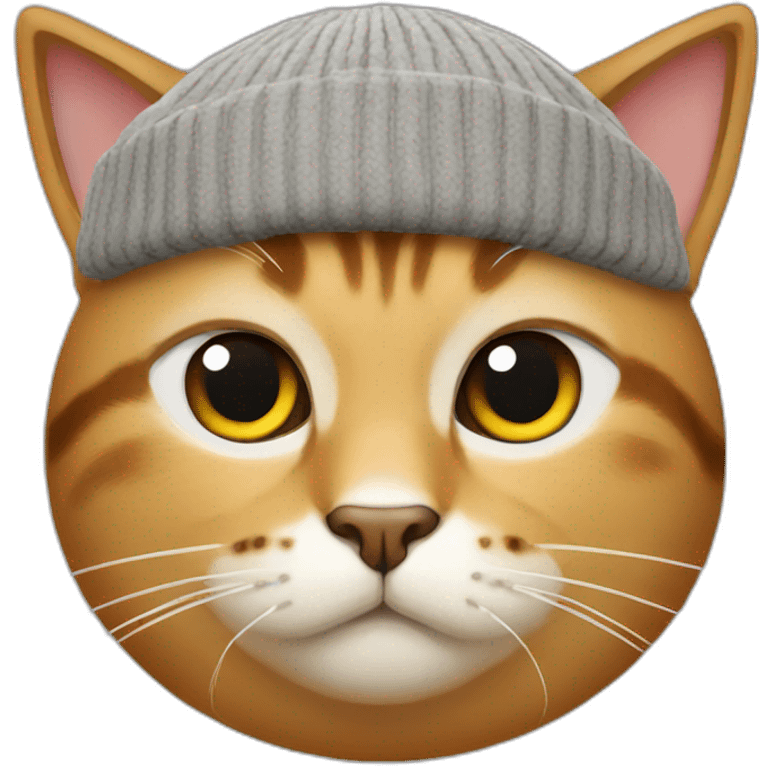 cat with beanie angry tilted eyebrows emoji