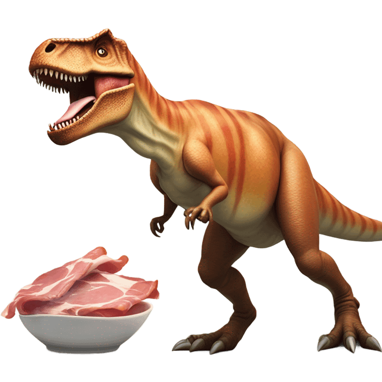 T Rex comiendo un bocata de jamón  emoji