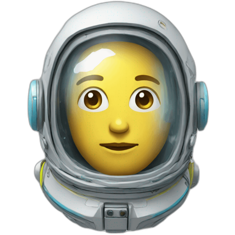 Electric astronaut glass head emoji