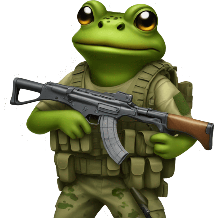 A military frog with an ak47 emoji