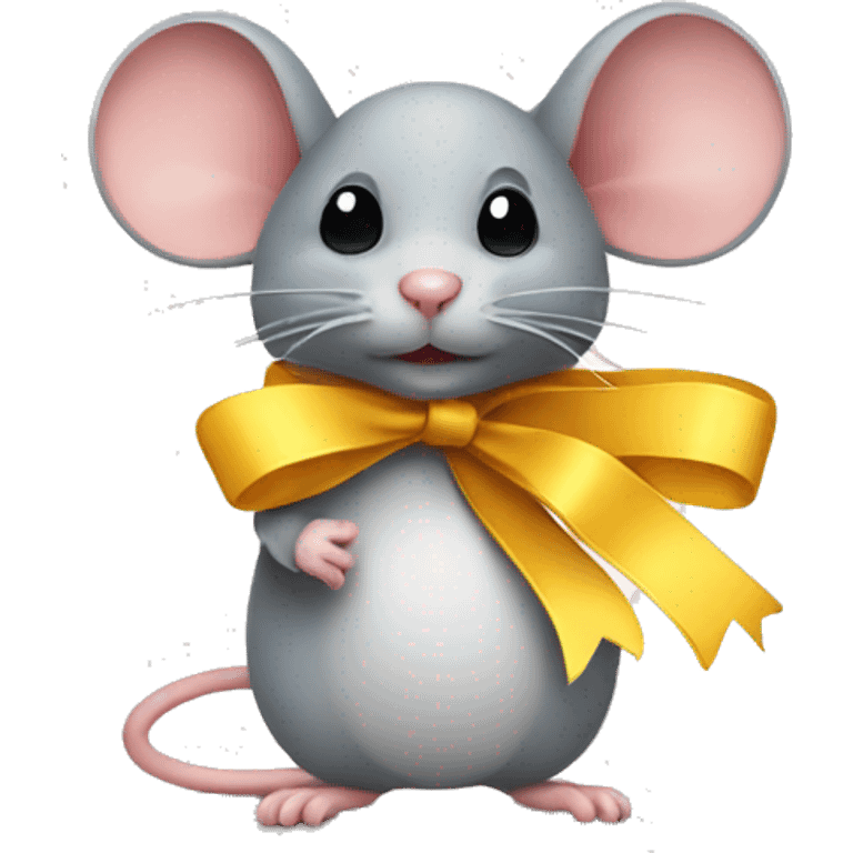 Mouse with ribbon emoji