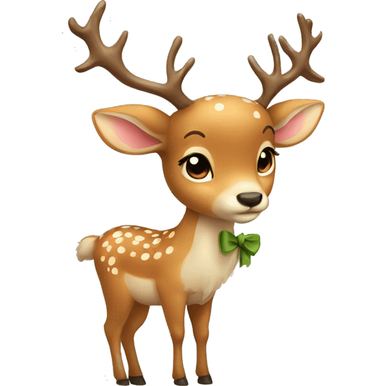 cute deer with bow emoji