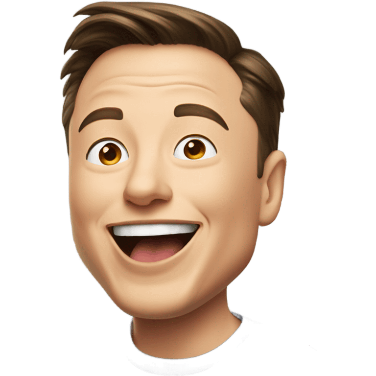 Elon musk sticking his tongue out with a happy expression. Photorealistic, follows the prompt one to one. well made emoji