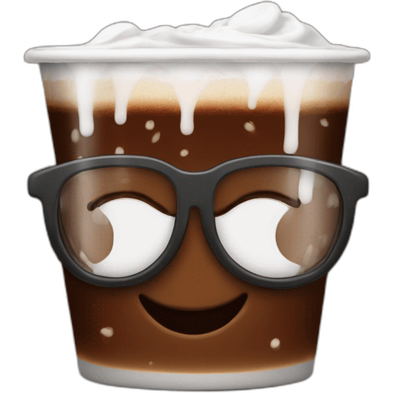 Chocolat chaud avec des lunettes emoji