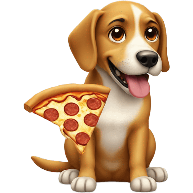 dog eating pizza emoji