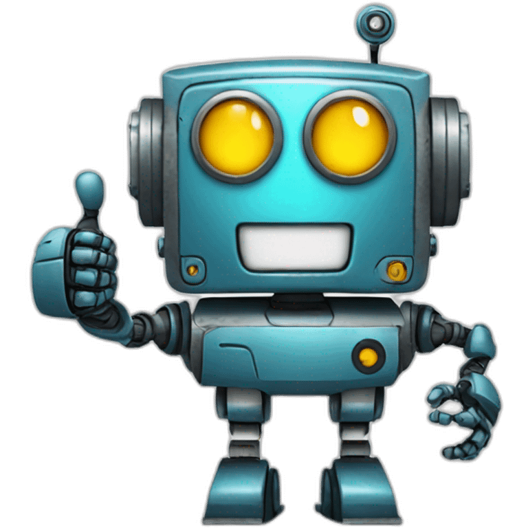 robot with thumb up emoji