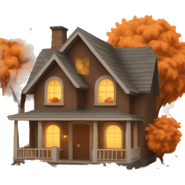 cozy fall house emoji