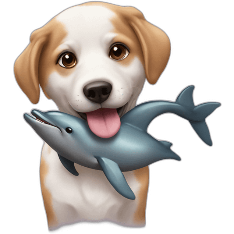 Dog love dolphin emoji