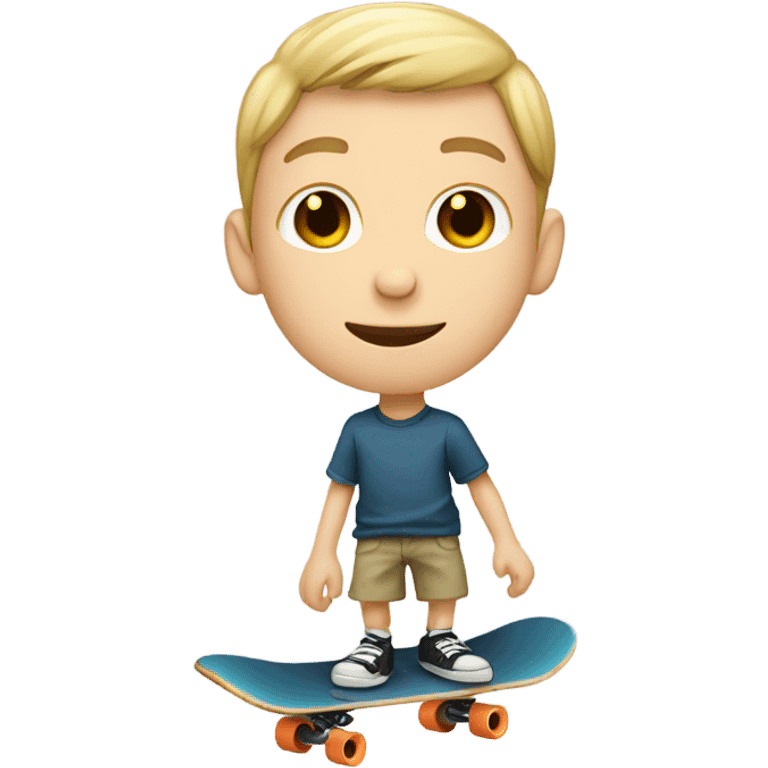 Skateboarding white pale caucasian boy emoji