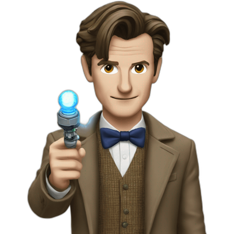 The 11th doctor with his Sonic screw emoji