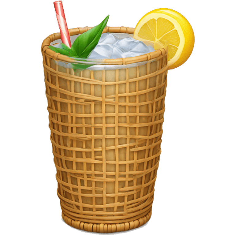 Drink in a rattan covered glass emoji