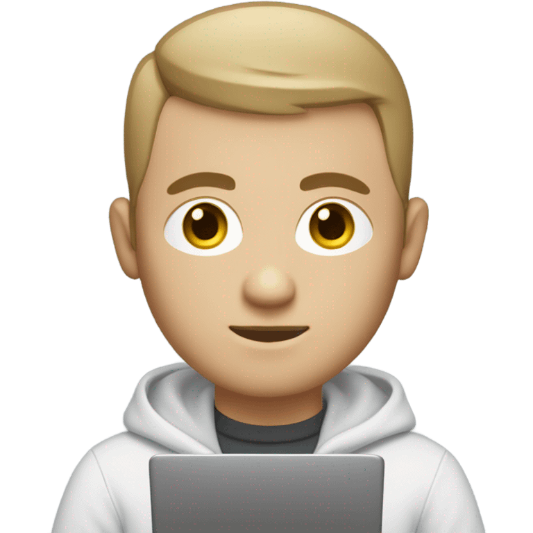 White guy with short buzzcut hair who is a shopify developer emoji