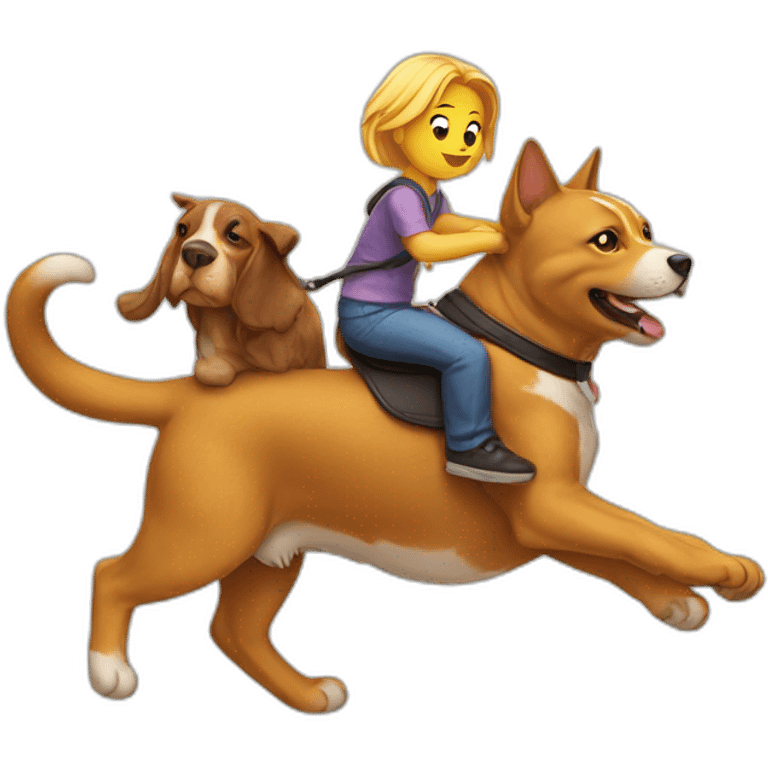 Cat riding a dog emoji