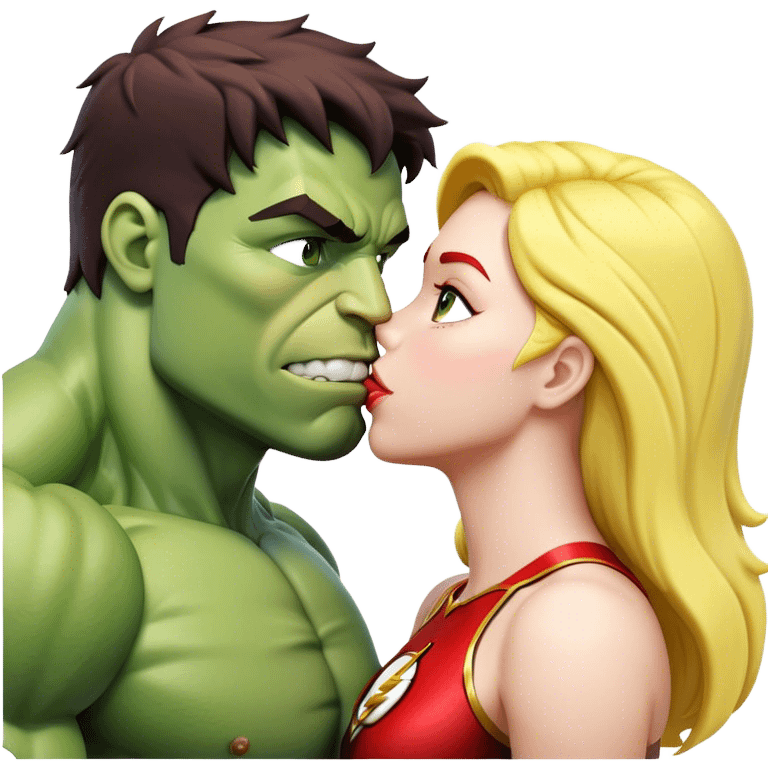 The Flash in Kiss She Flash Girl Romantic Hulk Mix "3d Emoji Old" emoji