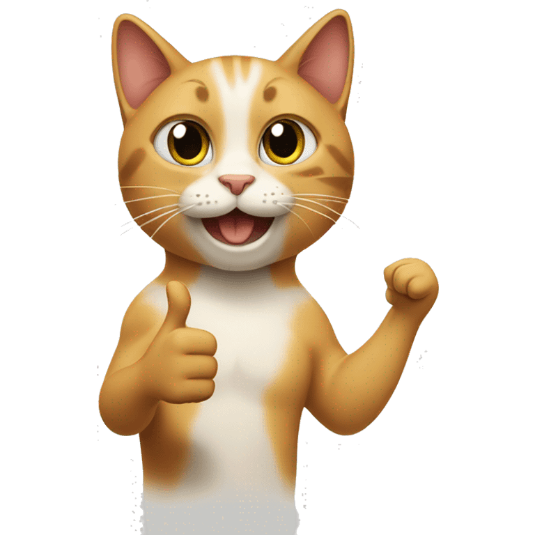 a cat showing thumbs up emoji