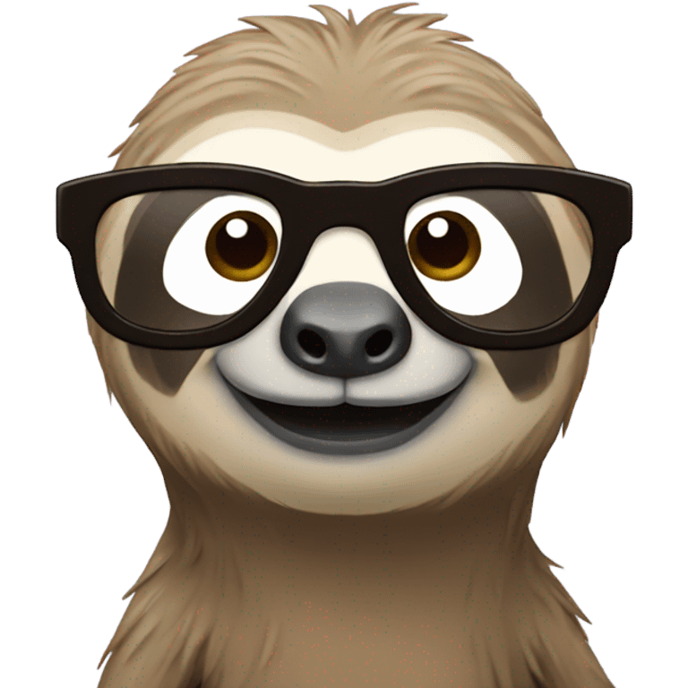 sloth with glasses  emoji