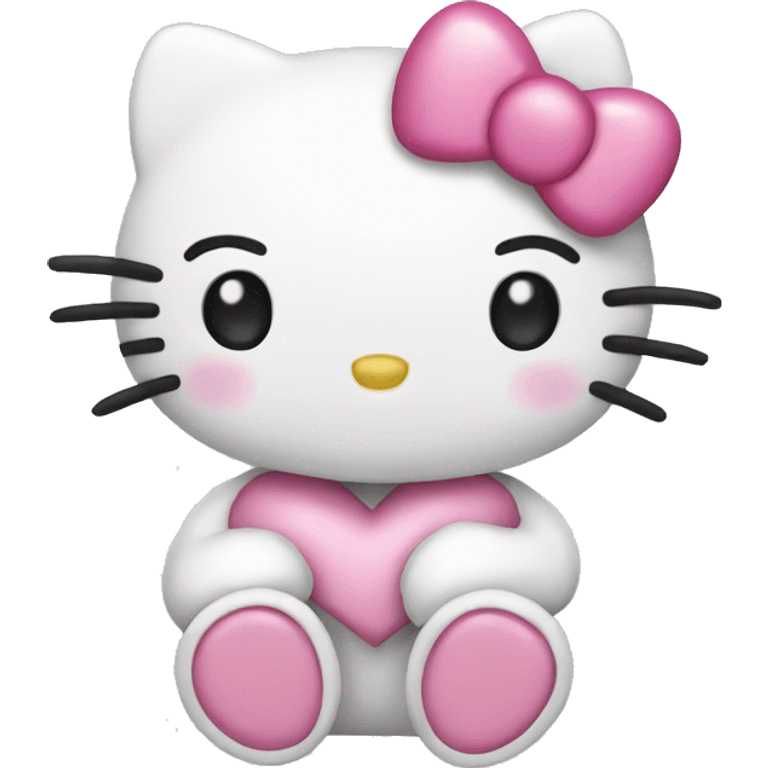 hello kitty with pink heart  emoji