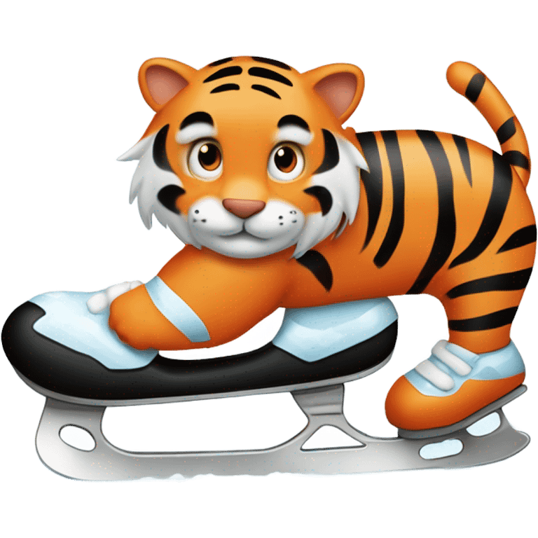 Tiger ice skating  emoji