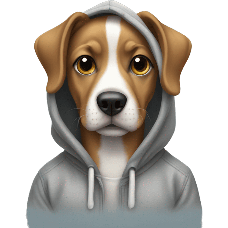 Dog wearing hoodie emoji