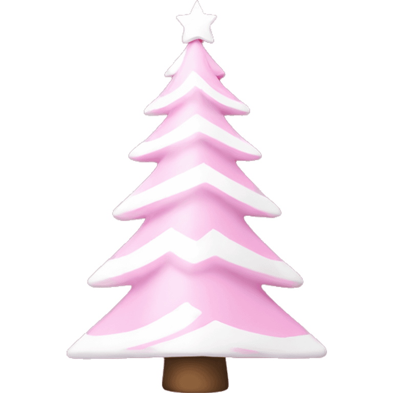 Pink and white Christmas tree emoji