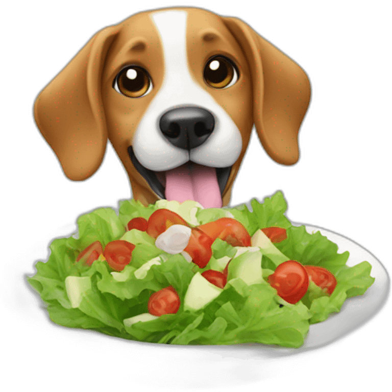 Dog eating salad emoji