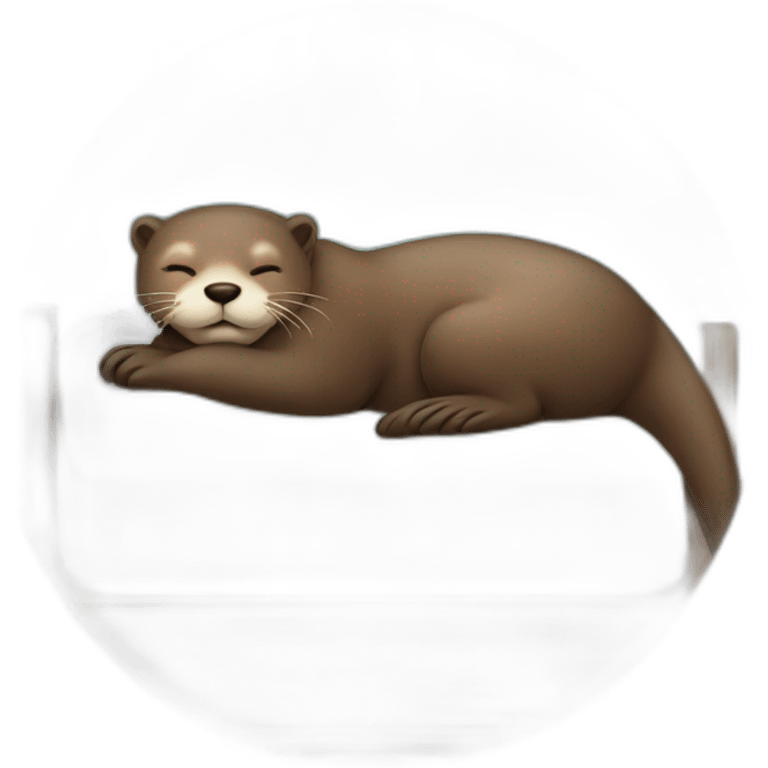 Otter sleeping on the bed emoji